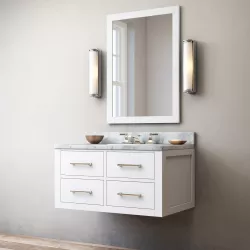 Hutton single floating vanity white  3D model