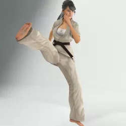 Karate Lady 3D model