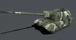Koalitsiya-SV  2S35  Low-poly  3D model