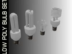 Lowpoly Light Bulb Set 3D model