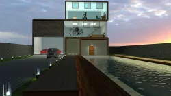 Modren House  with work space 3D model