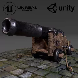 Naval Ship Cannon 3D model