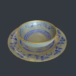 Old Porcelain Plates Low-poly  3D model