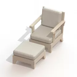 Patio Chair and Ottoman set