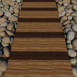 pebble and wooden road 3D model