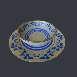 Porcelain Plates Low-poly  3D model