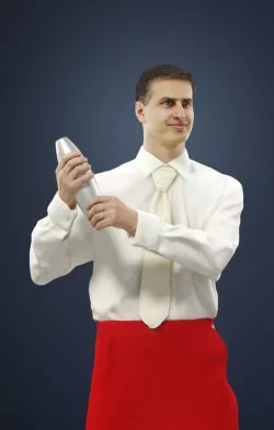 Radim A Male Barman Standing While Preparing A Cocktail 3D model