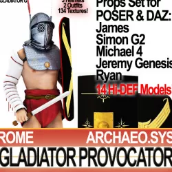 Roman Gladiator Provocator Props Poser Daz 3D model
