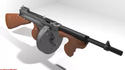 Submachine Gun - Thompson M1921 3D model