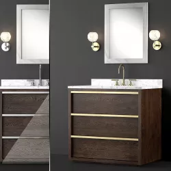 Washbasin Bezier 3 colors 3D model