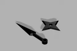 [1/144 scale]kunai and syuriken set (Ninja's throwing star and knife)