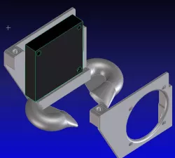 Anycubic Mega fan housing for radial fan, hotend side part