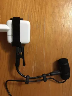 Clarinet flute mic holder for clip on microphone like AKG C519
