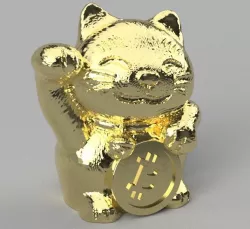 maneki-neko Bitcoin BTC Cat keychain