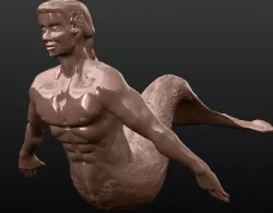 Merman swimming