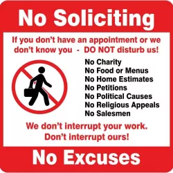 No Soliciting Sign