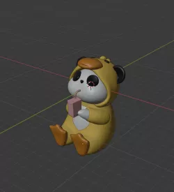 Panda in a duck suit