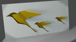 Bird Low Poly Decor Wall
