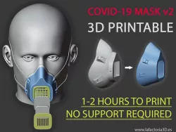 COVID-19 MASK v2 (Fast print, no support, filter required)