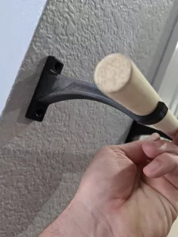 Curtain rod hook for 19mm or 3/4in wooden dowel rod