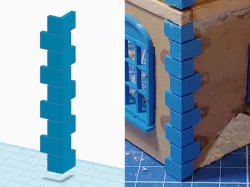 Quoins (corner stones) for tabletop buildings