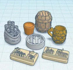 Taverns of Tiefenthal 3d player upgraded tokens