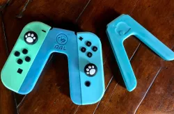 Animal Crossing Leaf, Gyroid, and Dodo Airlines Joy-con Grips