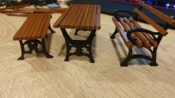 Bench and table models for the park