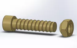 Bolt and Nut Triangle Thread Hexagon Socket Head V1