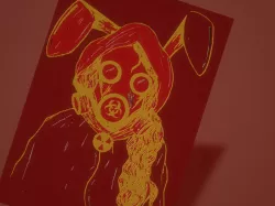 Gasmask "Bunny" Girl - MMU Multicolor ready -  Sign / Lithophane / printplate / Decal / stencil