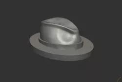 Miniature Fedora Hat with Printable Rim (28mm/32mm scale)