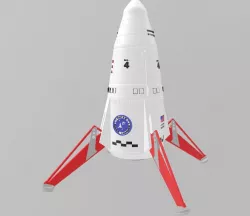 Multi-Material Estes Mars Lander Model Rocket