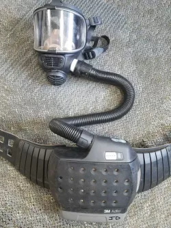 PAPR adapter: hose to 40mm threaded insert for mask filter