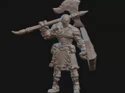 Warforged Barbarian Miniature