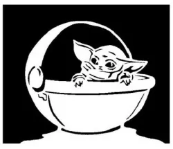 Baby Yoda stencil 4