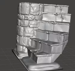 D&D Dungeon stone open spiral stair case