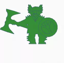 Dwarf Warrior Meeple With Big Axe