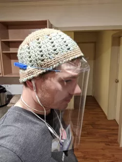 folded medical facial shield, no 3d print required