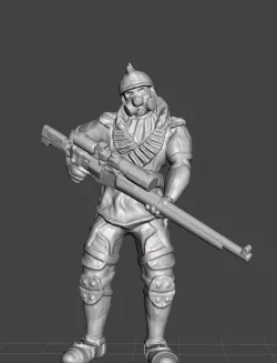 Gas Mask Bandit w/ Sniper - Tabletop miniatures