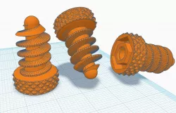 Knurled Grippy Cardboard Screw v4 Makedo & Technic Pin Compatible 