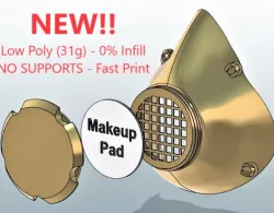 Makers Modular Mask System - Low Poly Covid-19 Face Mask Respirator - 3D Printed for Corona Virus and other Applications