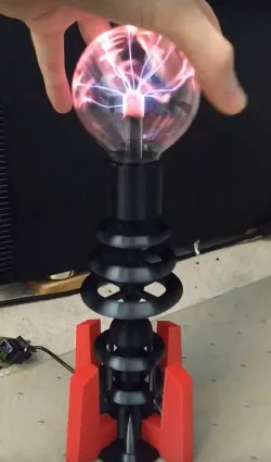 Red Alert Tesla Coil Plasma Globe