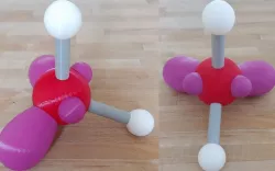 Water molecule with lone pairs of electrons