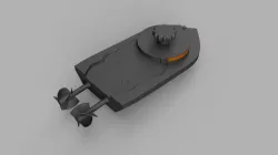 Wind-Up Boat Dual Drive - screwless - full 3d printed