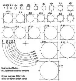 Circle AND ELLIPSE Template for NSW Engineering Studies exam (or otherwise)