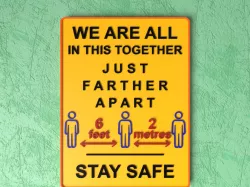 Customizable Safe Distance Sign - Together