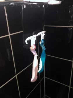 Double shower shaver hanger / holder