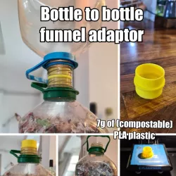 Ecobrick Bottle-to-Bottle funnel adaptor
