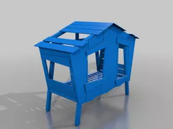 Lit cabane en bois