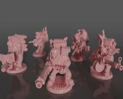 Ork soldiers with heavy weapons